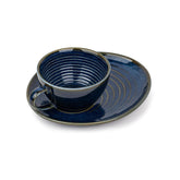 Ceramic Coffee Cup Saucer Set - Blue Green, 250ml, Ceramic Mug With Glossy Finish | Mug For Coffee - Ceramic Coffee Mug | 1 Cup + 1 Saucer - Microwave Safe
